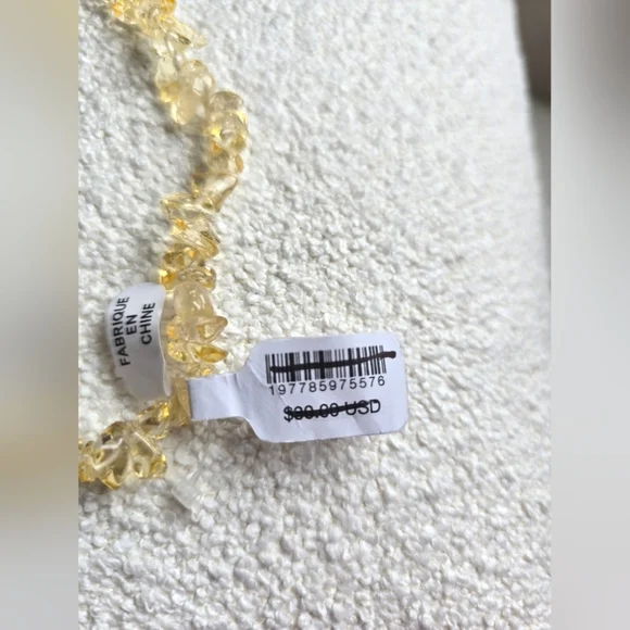 NWT! Free People, Single Strand Beaded Necklace, Citrene -NEW! - Picture 7 of 9